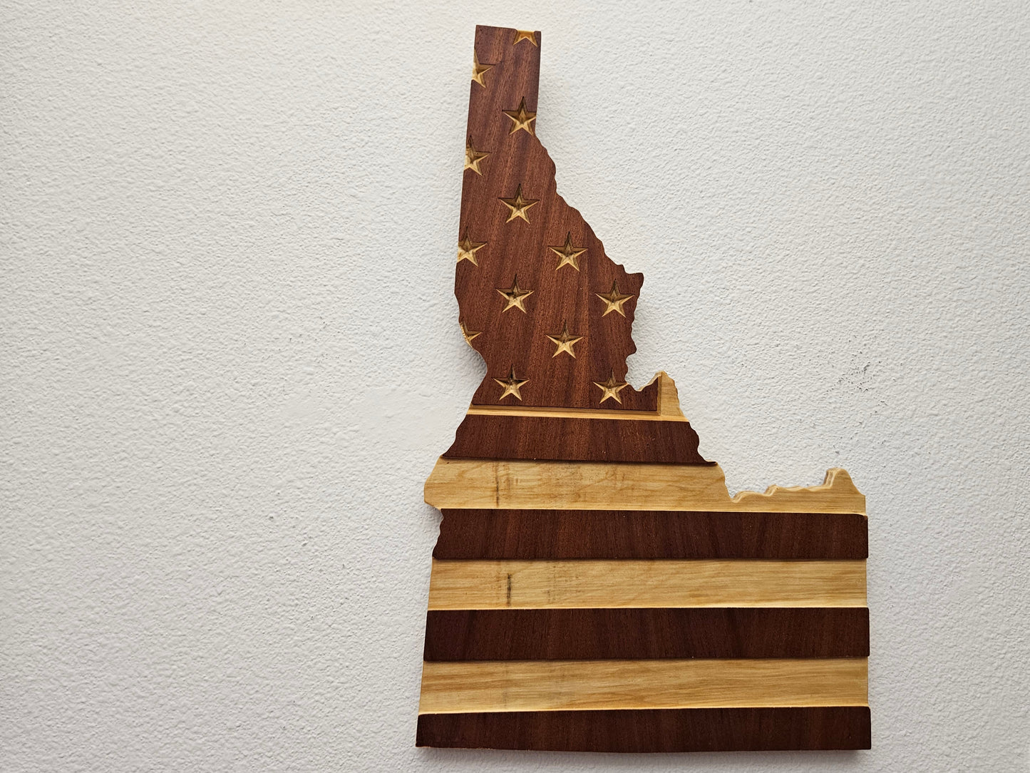 Idaho State with American Flag