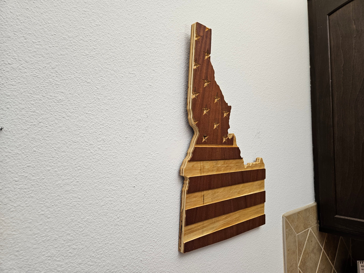Idaho State with American Flag